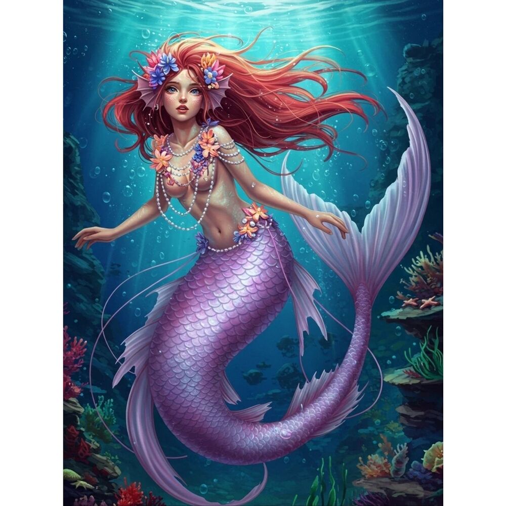 Large Custom Fridge Magnet Purple Mermaid Home Kitchen Decor